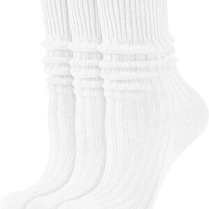 Women's Neon Cotton Crew Socks 3-Pack Retro Slouchy 80s 90s Casual Fitness